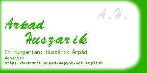 arpad huszarik business card