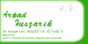 arpad huszarik business card